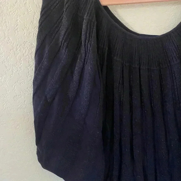 French Connection Draped Batwing Stardust Glitter Wool Blend Sweater Size M - Picture 5 of 10